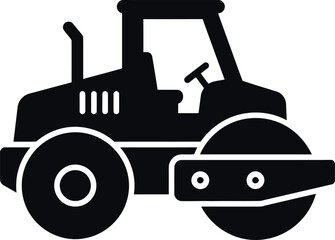 Road roller silhouette icon