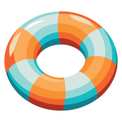 Obraz premium Colorful Inflatable Pool Float Ring Isolated on White