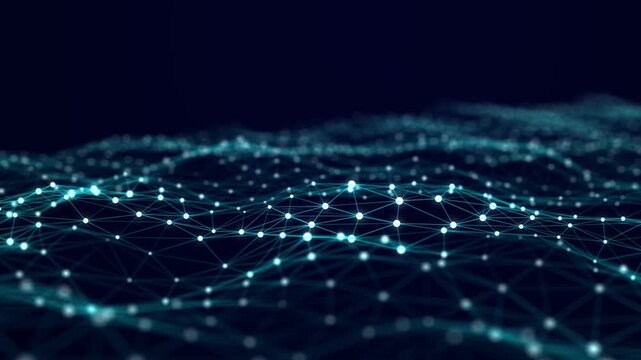 Waves transmit silent codes through a luminous matrix. Particles pulse with digital motion. 3D