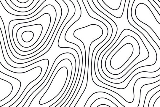 Abstract Organic Line Contour Background in Black and White Minimal Style