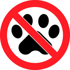 No pet sign, vector icon
