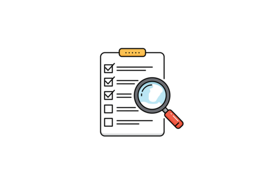 Streamline your workflow with this checklist and magnifying glass design, perfect for managing tasks, audits, and processes with efficiency, clarity, and a modern, clean aesthetic for business success