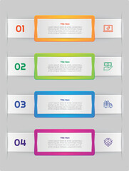 Obraz premium 4 Steps or Options Gradient Infographic Element. Modern and clean design for presentations, reports, and web