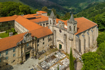 Obraz premium Aerial View of Santo Estevo Monastery in Galicia, Spain