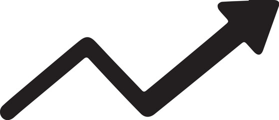 Price Chart Arrow Vector in Black