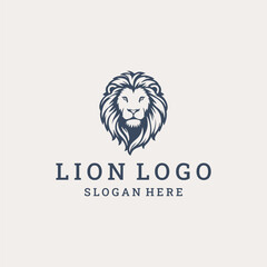 Fototapeta premium Lion logo vector icon illustration style