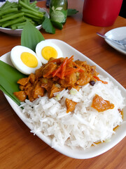 Tempe Penyet Sego Tempong, a traditional food typical of Banyuwangi Indonesia