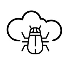Cloud bug detected - vector icon