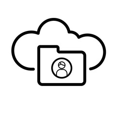 Cloud user folder - vector icon