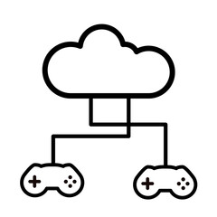 Cloud gaming controller - vector icon