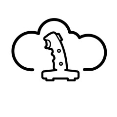Cloud joystick gaming - vector icon
