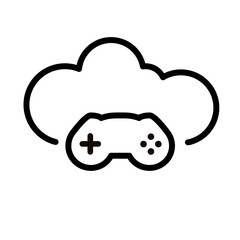 Cloud gaming controller - vector icon