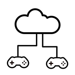 Cloud gaming controller - vector icon