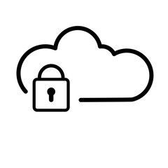 Cloud padlock security - vector icon