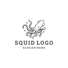 Fototapeta premium Squid logo vector icon illustration style
