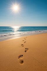 footprints on the beach