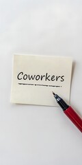 coworkers----note-on-white-background