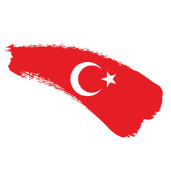 Happy republic day of Turkey, national flag on artistic brush stroke, isolated background
