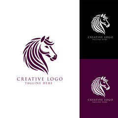 creative head horse logo, vector design