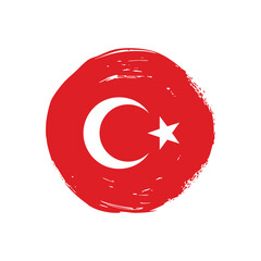 Happy republic day of Turkey, national flag on artistic brush stroke, isolated background