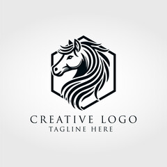 creative head horse logo, vector design