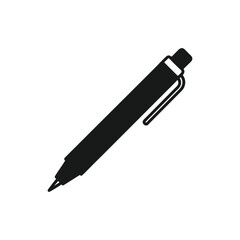 Black pen icon isolated on white background