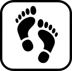 Footprint Icon – Black Shoe Prints Silhouette on White Background