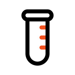 test tube outline color icon