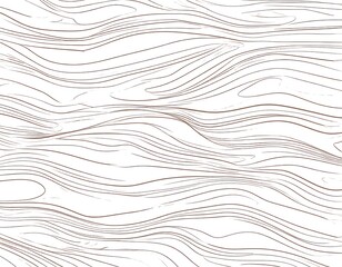 Abstract wood grain pattern. Light tan lines create a wavy, flowing texture on a white background