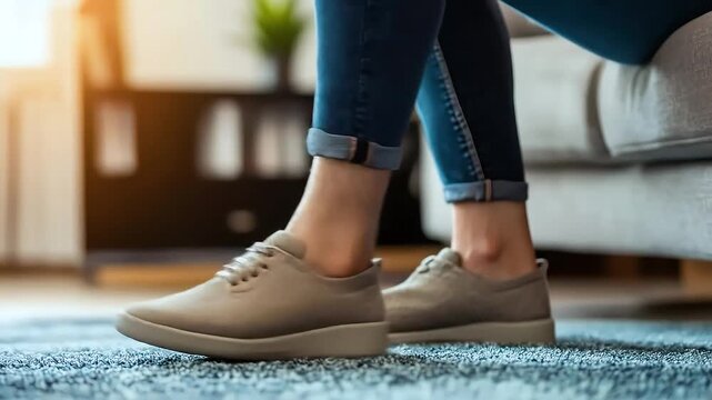 Man walking across carpeted room
