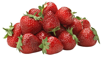 Fresh ripe strawberries isolated on a white background, healthy organic fruit
