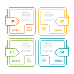 Obraz premium 4 Options or Steps Outline Infographic Element. Modern and clean design for presentations, reports, and web