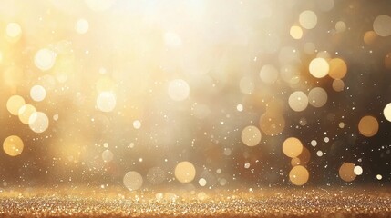 Shimmering golden bokeh effect abstract art digital photography vibrant scene close-up visual serenity