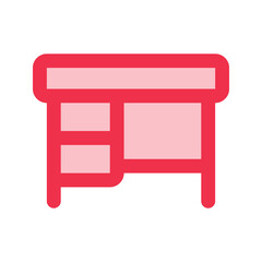 desk outline fill icon