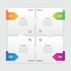4 Options or Steps Gradient Infographic Element. Modern and clean design for presentations, reports, and web