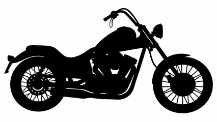 Obraz premium Black Chopper Motorcycle Silhouette Clipart for Biker Designs