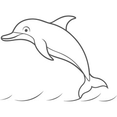 Fototapeta premium a cute dolphin jumping out of the water 