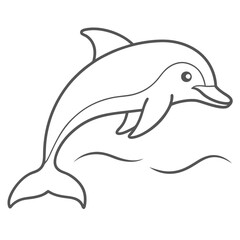 Naklejka premium a cute dolphin jumping out of the water 