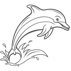 Naklejka premium a cute dolphin jumping out of the water 