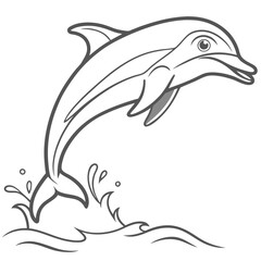 Naklejka premium a cute dolphin jumping out of the water 