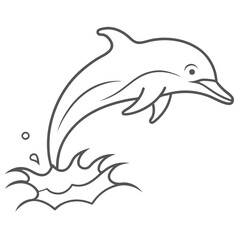 Naklejka premium a cute dolphin jumping out of the water 