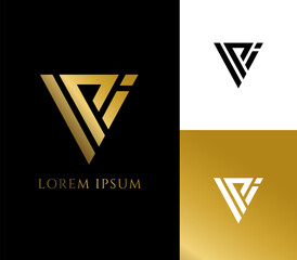 Gold VIP Logo Design, vector illustration