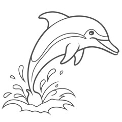 Fototapeta premium a cute dolphin jumping out of the water 