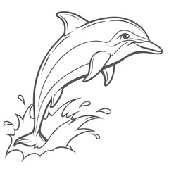 Obraz premium a cute dolphin jumping out of the water 