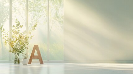 Serene indoor plant arrangement tranquil studio photo bright environment soft natural light calm aesthetic for relaxation