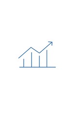 Minimal Line Graph Icon Showing Business Growth