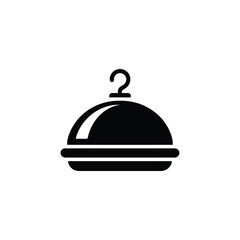 Fototapeta premium Black and White Icon of a Food Cloche with Serving Hook