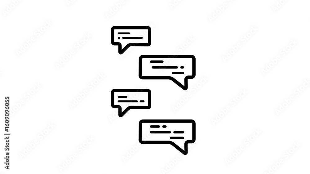 Poster speech bubble icon isolated , chat icon.different colors comment icons animation .neon conversation 