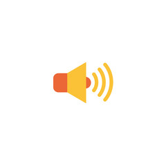 Modern Flat Design Sound Volume Icon Symbol Graphic Vector Illustration of an Audio Speaker Device Broadcast Alert Logo