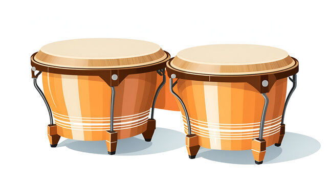 Bongos, 2D flat vector illustration, isolated on a white background.